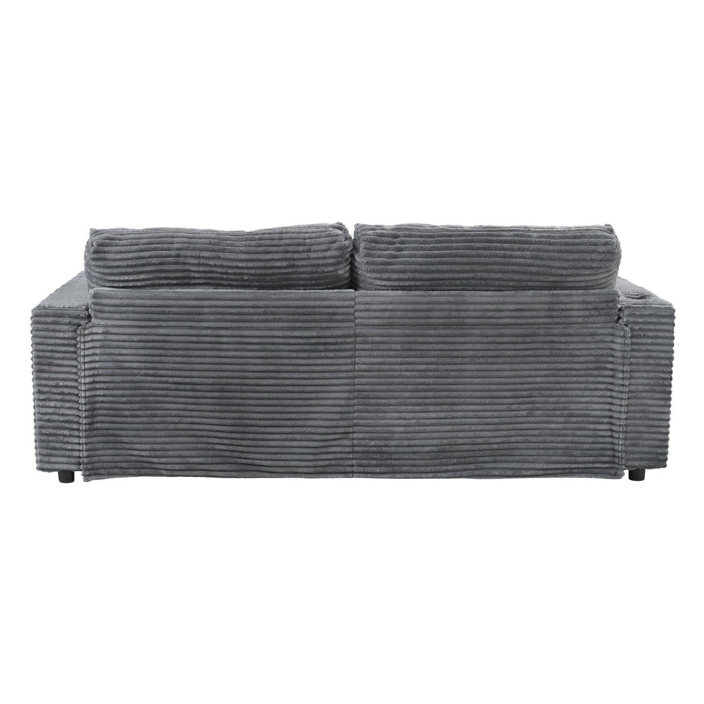 Divano letto componibile con chaise longue oversize Roomfitters, divano letto in velluto a coste con porte USB e portabicchieri