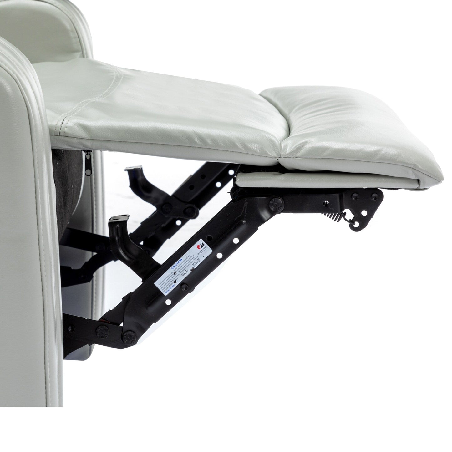 Poltrona reclinabile elettrica in similpelle Roomfitters per home theater con portabicchieri refrigerante, porte USB, tavolino e bracciolo portaoggetti