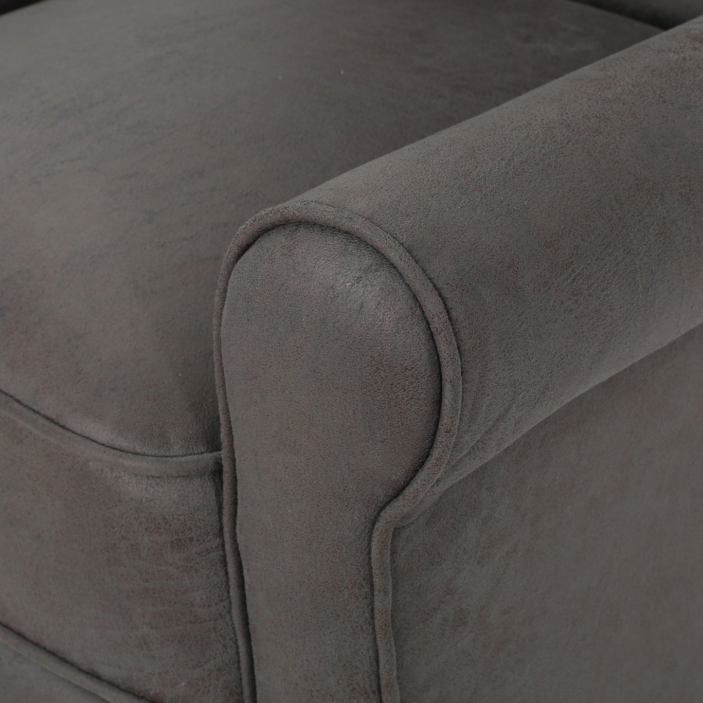 Poltrona reclinabile con schienale a spinta Roomfitters, braccioli arrotolabili e seduta imbottita per soggiorno o studio