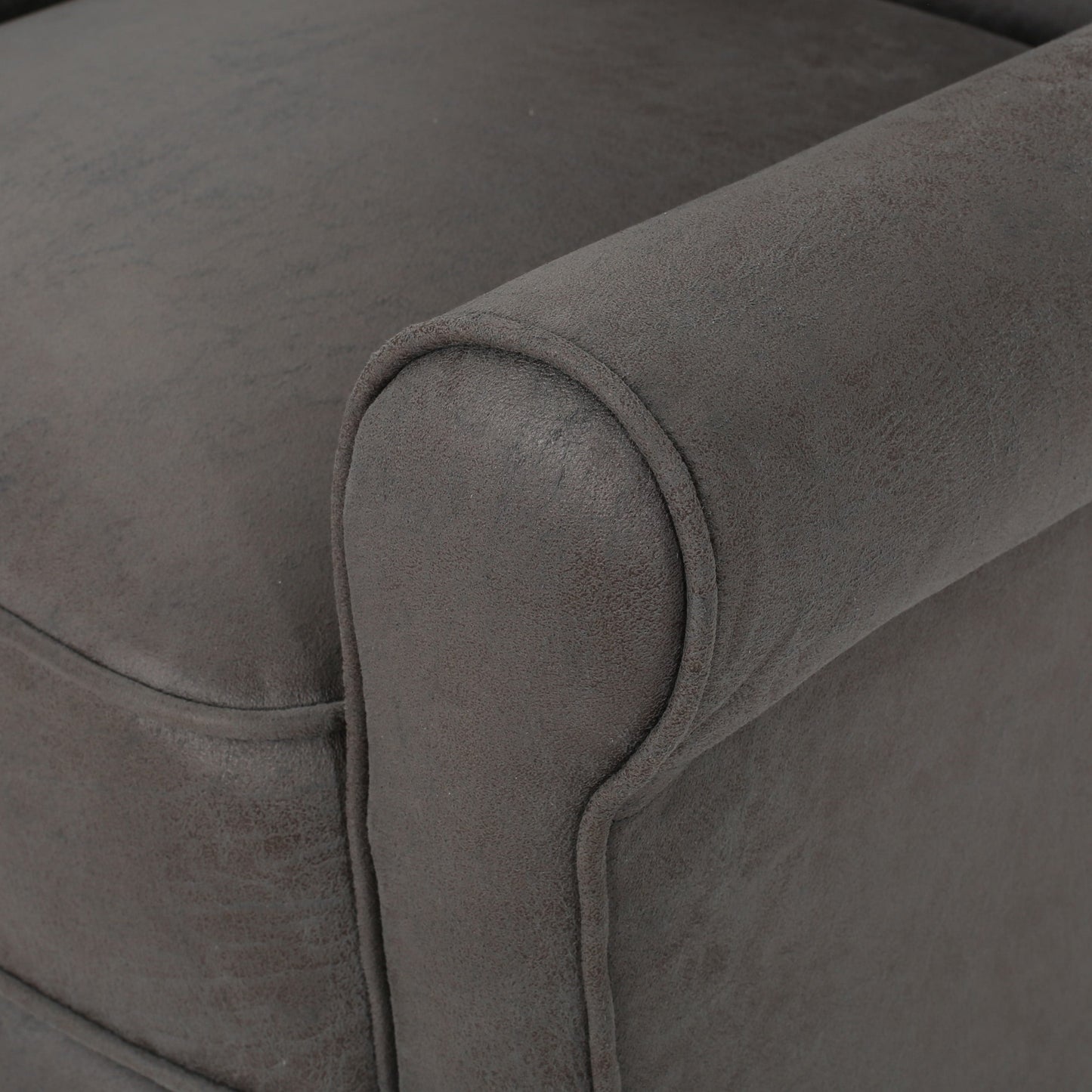 Poltrona reclinabile con schienale a spinta Roomfitters, braccioli arrotolabili e seduta imbottita per soggiorno o studio