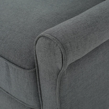 Poltrona reclinabile con schienale a spinta Roomfitters, braccioli arrotolabili e seduta imbottita per soggiorno o studio