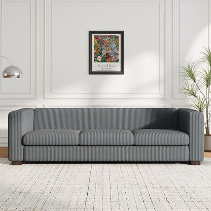 Divano a 3 posti con braccioli in velluto a coste Roomfitters, divano da soggiorno contemporaneo