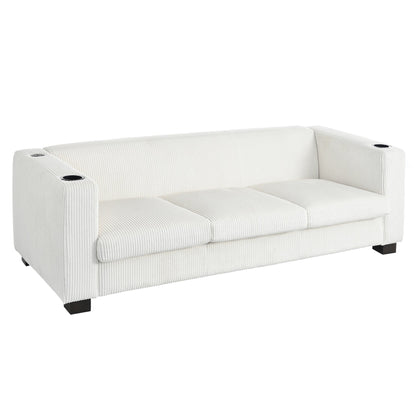 Divano a 3 posti con braccioli in velluto a coste Roomfitters, divano da soggiorno contemporaneo