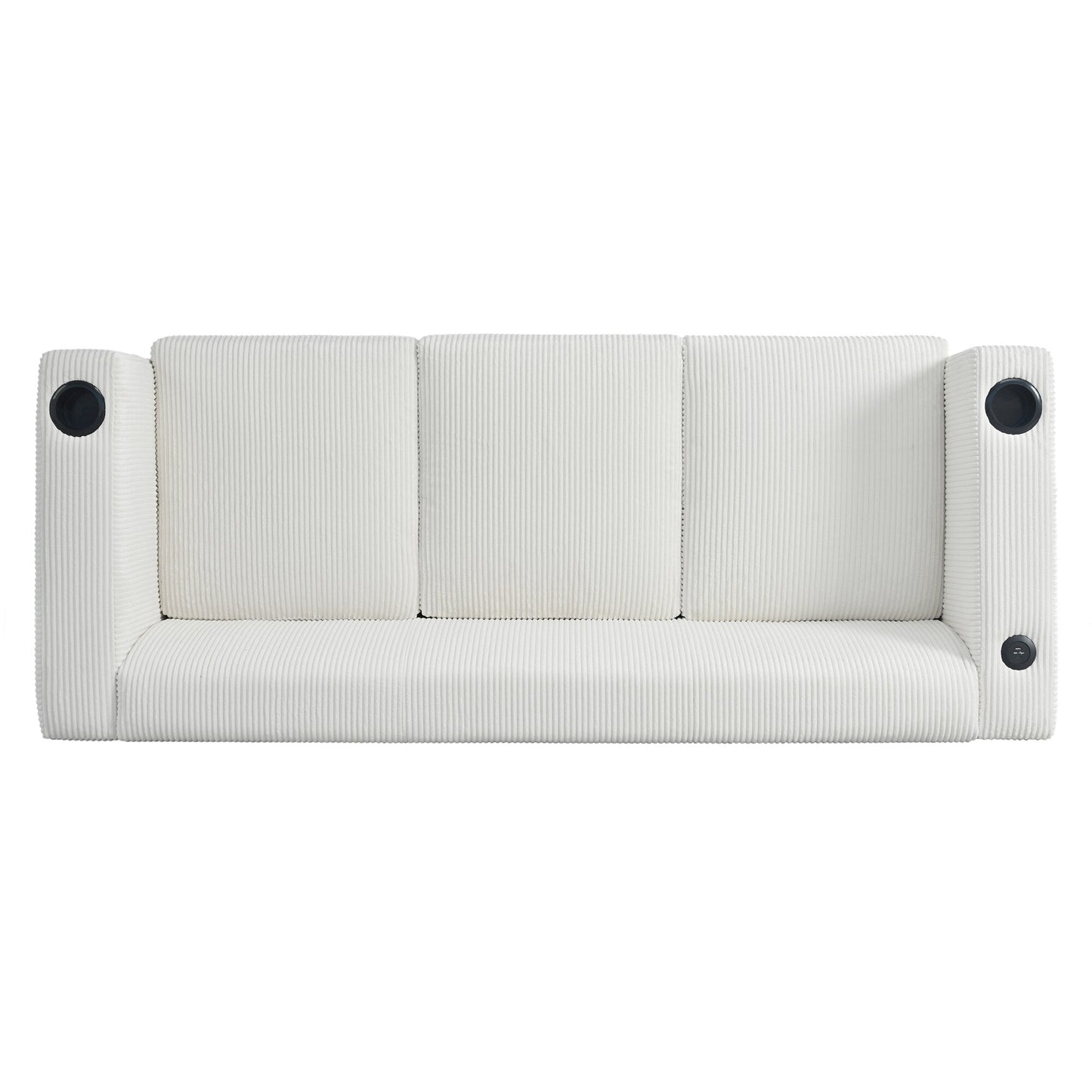 Divano a 3 posti con braccioli in velluto a coste Roomfitters, divano da soggiorno contemporaneo