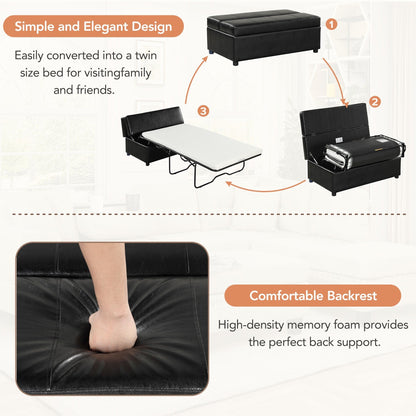 Letto pieghevole singolo Roomfitters con materasso, letto per gli ospiti compatto e convertibile per il soggiorno