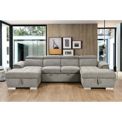 Divano letto a U Roomfitters, letto estraibile 2 in 1 oversize da 121 pollici, divano componibile con chaise longue contenitore doppia