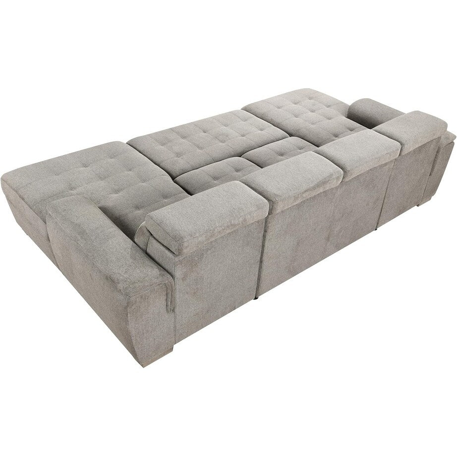 Divano letto a U Roomfitters, letto estraibile 2 in 1 oversize da 121 pollici, divano componibile con chaise longue contenitore doppia