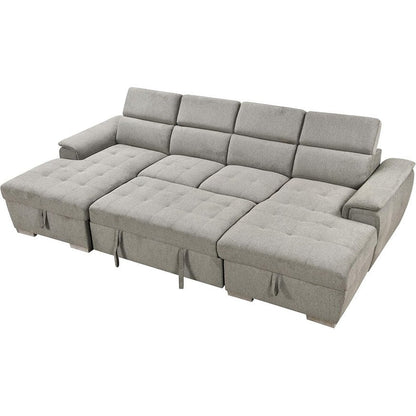 Divano letto a U Roomfitters, letto estraibile 2 in 1 oversize da 121 pollici, divano componibile con chaise longue contenitore doppia