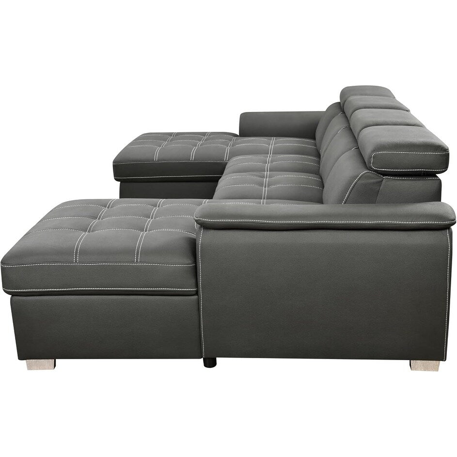 Divano letto a U Roomfitters, letto estraibile 2 in 1 oversize da 121 pollici, divano componibile con chaise longue contenitore doppia