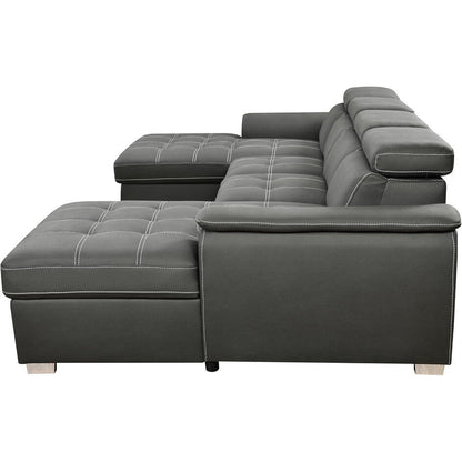 Divano letto a U Roomfitters, letto estraibile 2 in 1 oversize da 121 pollici, divano componibile con chaise longue contenitore doppia