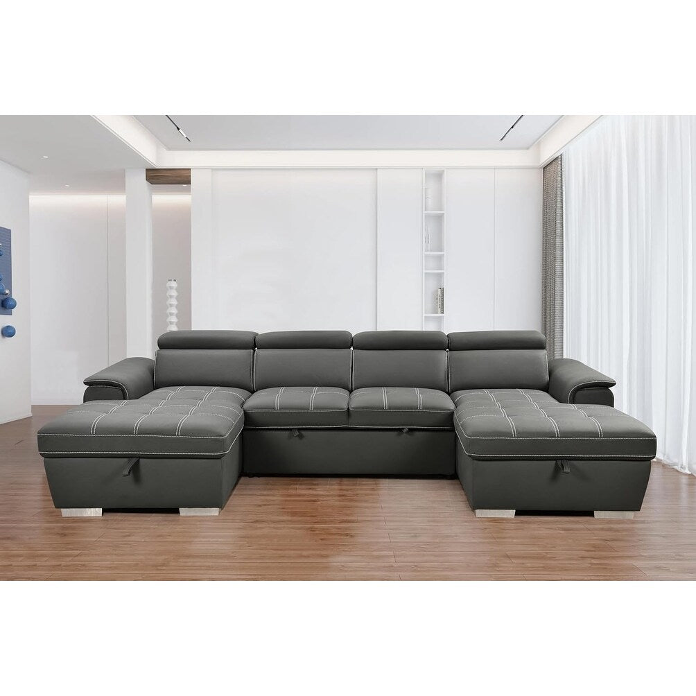 Divano letto a U Roomfitters, letto estraibile 2 in 1 oversize da 121 pollici, divano componibile con chaise longue contenitore doppia