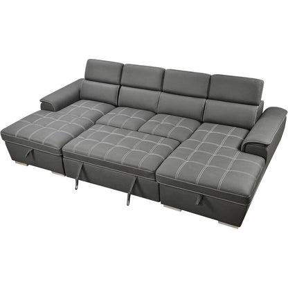 Divano letto a U Roomfitters, letto estraibile 2 in 1 oversize da 121 pollici, divano componibile con chaise longue contenitore doppia