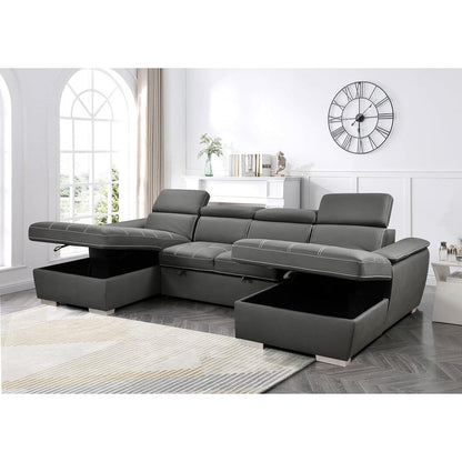 Divano letto a U Roomfitters, letto estraibile 2 in 1 oversize da 121 pollici, divano componibile con chaise longue contenitore doppia