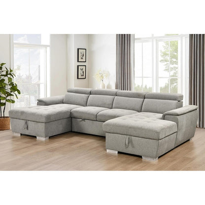 Divano letto a U Roomfitters, letto estraibile 2 in 1 oversize da 121 pollici, divano componibile con chaise longue contenitore doppia