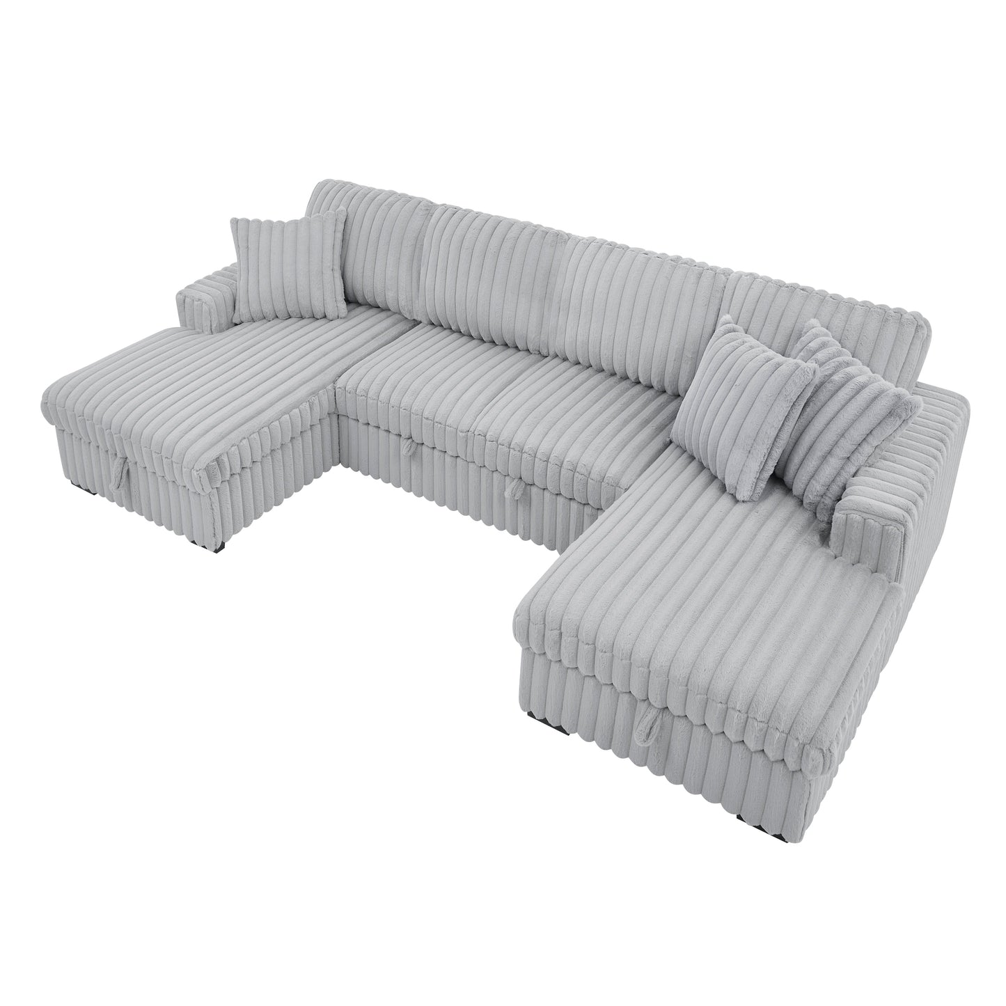 Divano letto a U Roomfitters, 122 pollici di grandi dimensioni - Letto estraibile 2 in 1, divano letto componibile con chaise longue contenitore doppia