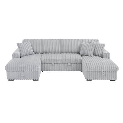 Divano letto a U Roomfitters, 122 pollici di grandi dimensioni - Letto estraibile 2 in 1, divano letto componibile con chaise longue contenitore doppia