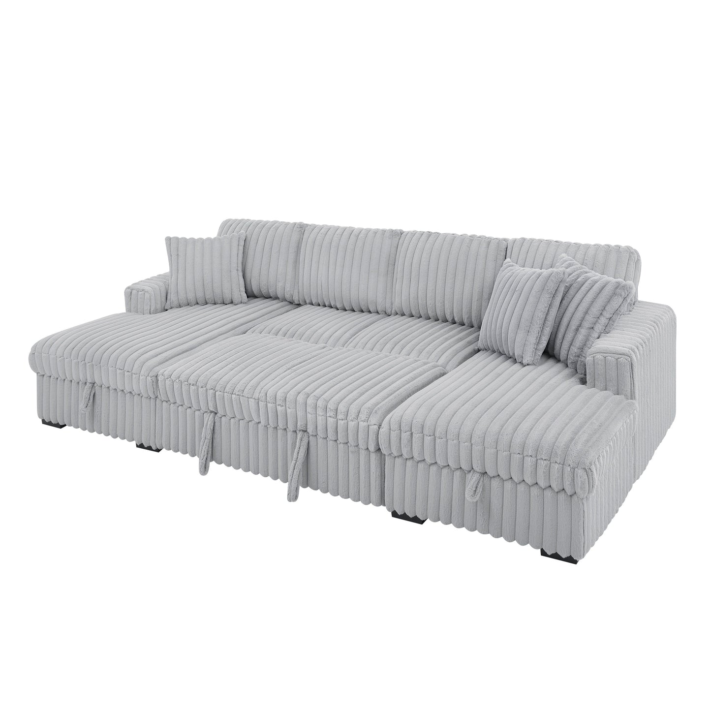 Divano letto a U Roomfitters, 122 pollici di grandi dimensioni - Letto estraibile 2 in 1, divano letto componibile con chaise longue contenitore doppia