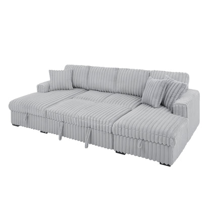 Divano letto a U Roomfitters, 122 pollici di grandi dimensioni - Letto estraibile 2 in 1, divano letto componibile con chaise longue contenitore doppia