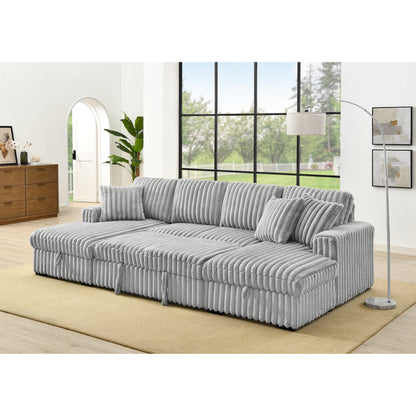 Divano letto a U Roomfitters, 122 pollici di grandi dimensioni - Letto estraibile 2 in 1, divano letto componibile con chaise longue contenitore doppia
