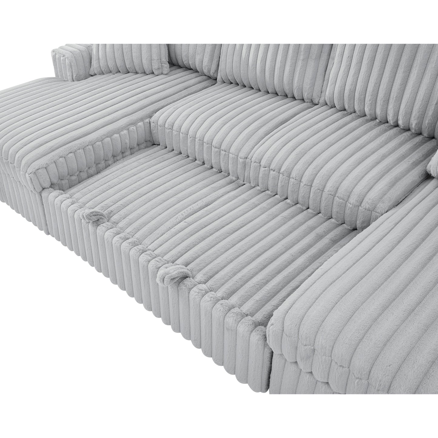 Divano letto a U Roomfitters, 122 pollici di grandi dimensioni - Letto estraibile 2 in 1, divano letto componibile con chaise longue contenitore doppia