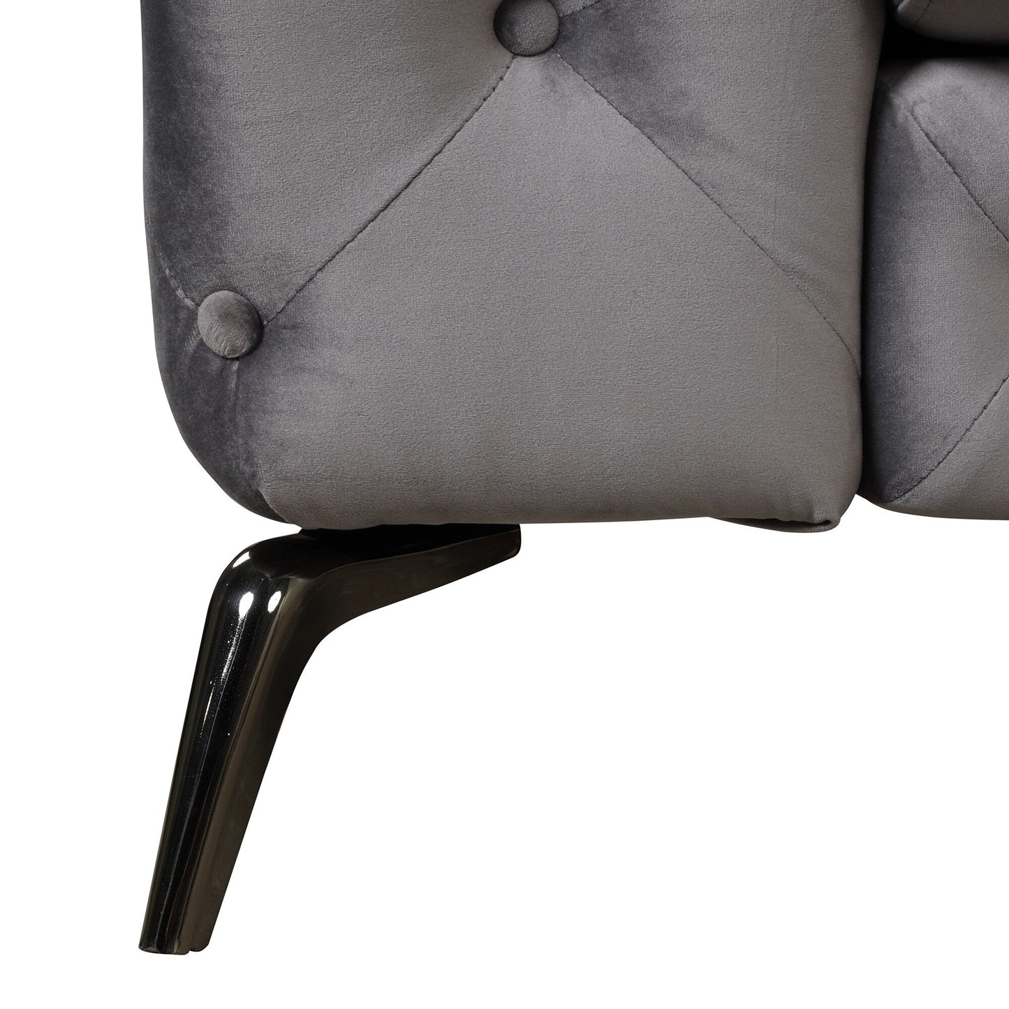 Divano angolare imbottito in velluto Roomfitters, poltrona singola con schienale trapuntato a bottoni per soggiorno e camera da letto