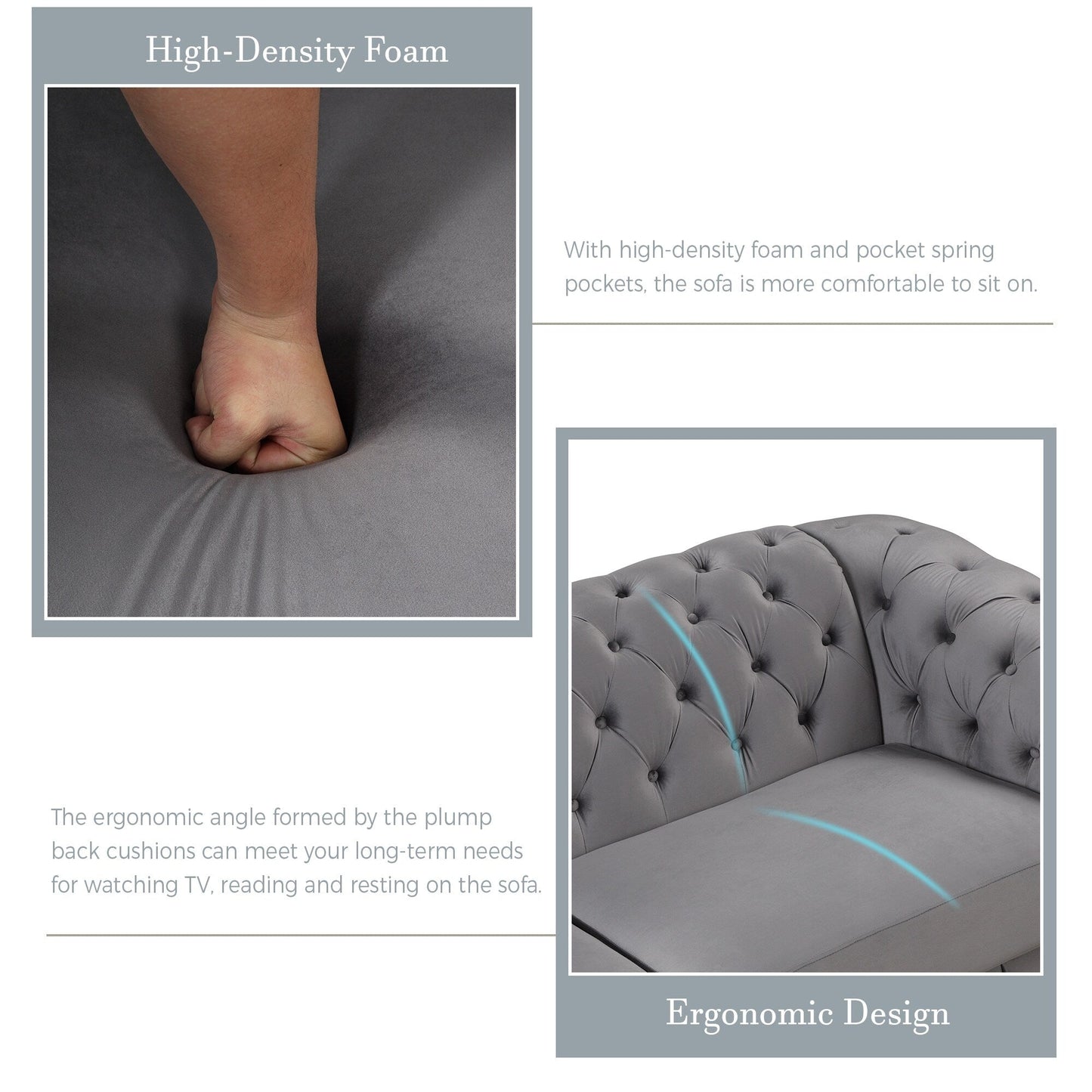 Divano angolare imbottito in velluto Roomfitters, poltrona singola con cuscino del sedile rimovibile per soggiorno moderno, camera da letto