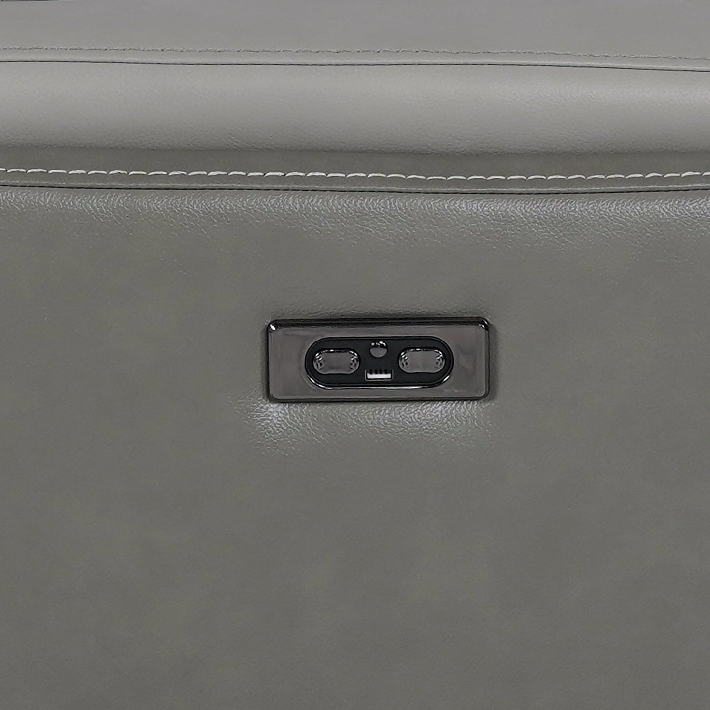 Poltrona reclinabile elettrica Rosalyn Zero Gravity in pelle argento e grigia con poggiatesta elettrico