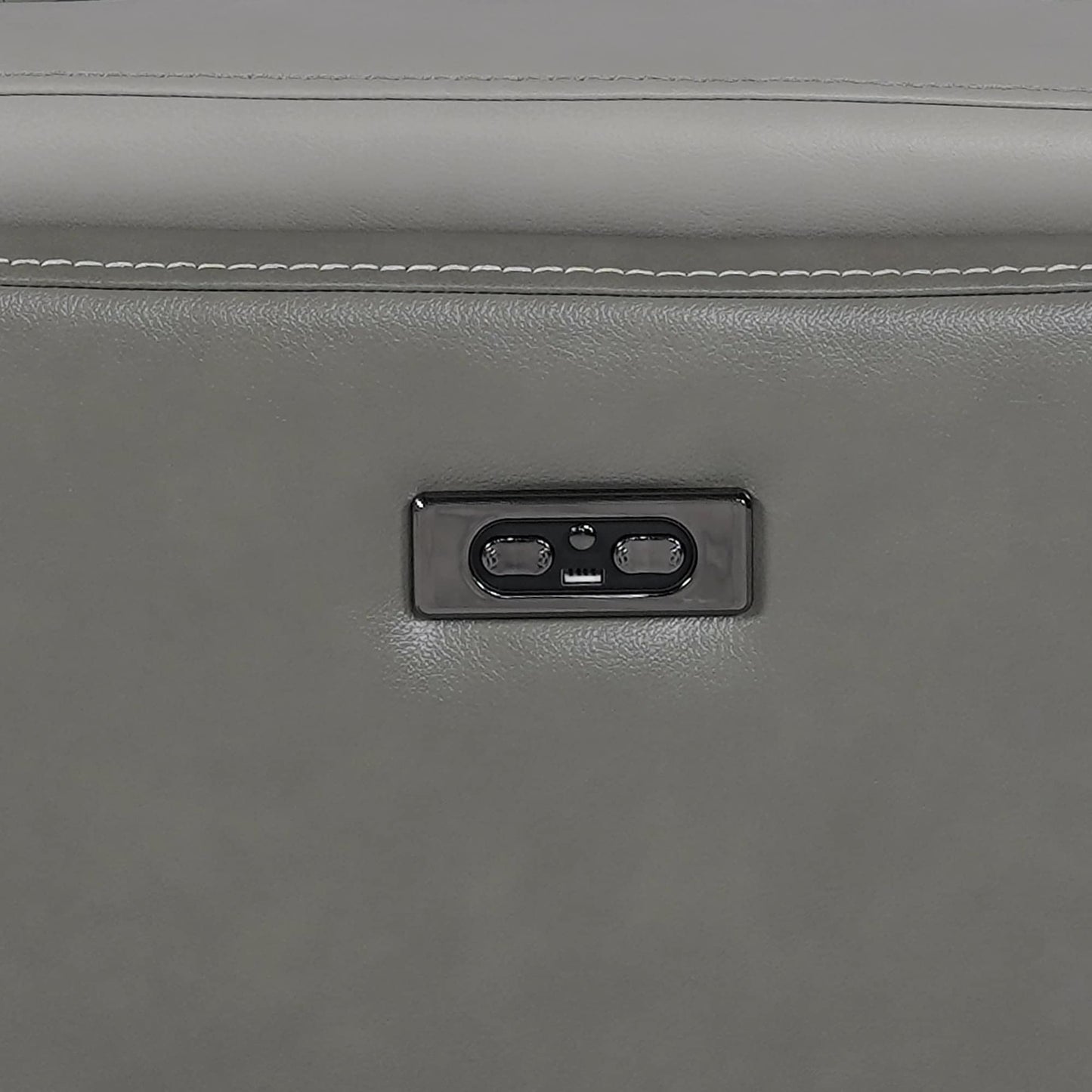 Poltrona reclinabile elettrica Rosalyn Zero Gravity in pelle argento e grigia con poggiatesta elettrico