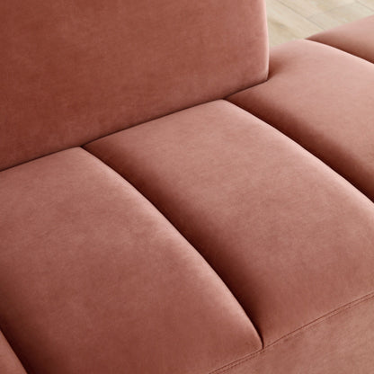 Divano a due posti imbottito Rose Modern 56.3 con gambe in metallo dorato per camera da letto