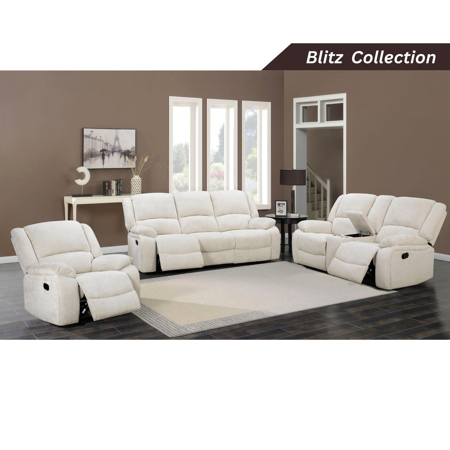 Poltrona reclinabile manuale di transizione Roundhill Furniture Blitz