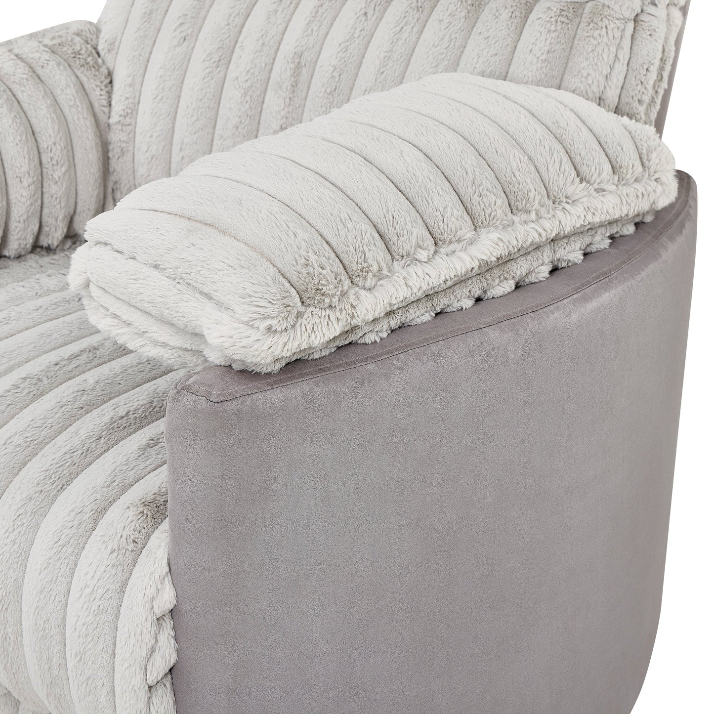 Poltrona reclinabile manuale con rivestimento in velluto a coste Wide Wale di Roundhill Furniture Bocaton