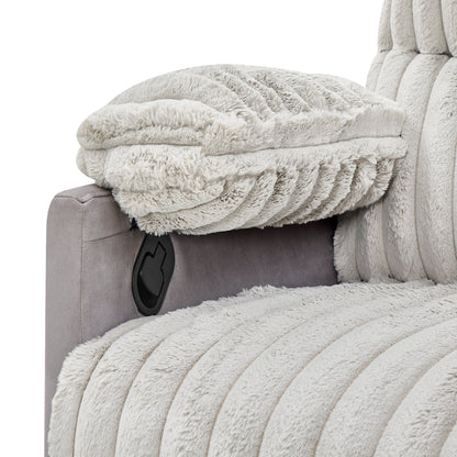 Poltrona reclinabile manuale con rivestimento in velluto a coste Wide Wale di Roundhill Furniture Bocaton