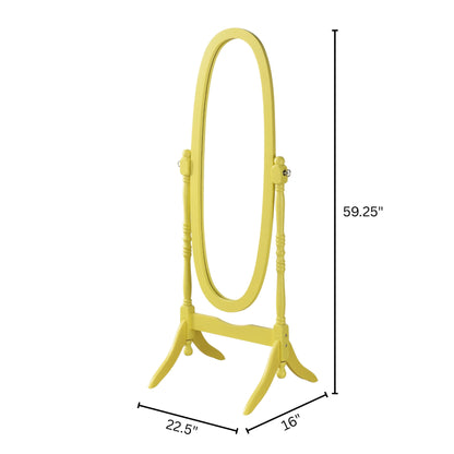 Specchio a bilico tradizionale con pavimento in legno, Roundhill Furniture Copper Grove Monks Hood