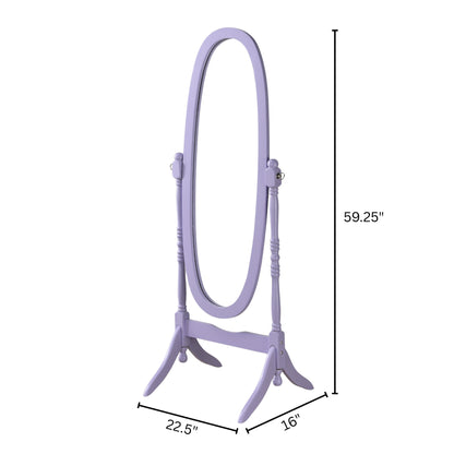 Specchio a bilico tradizionale con pavimento in legno, Roundhill Furniture Copper Grove Monks Hood