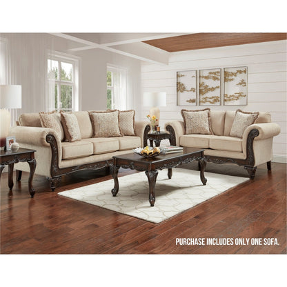 Divano con struttura in legno intagliato Hernen di Roundhill Furniture