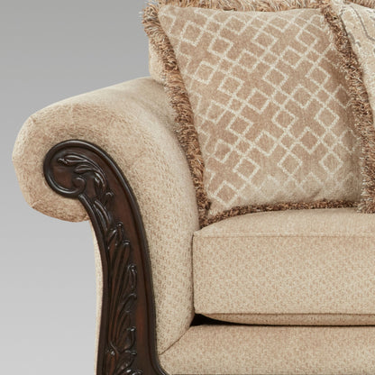 Divano con struttura in legno intagliato Hernen di Roundhill Furniture