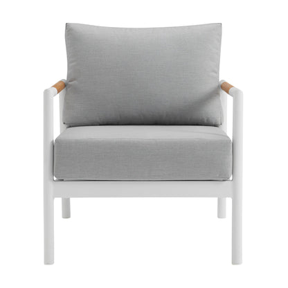 Set da conversazione da esterno Royal Patio All Weather Deep Seating da 4 pezzi con cuscini grigi