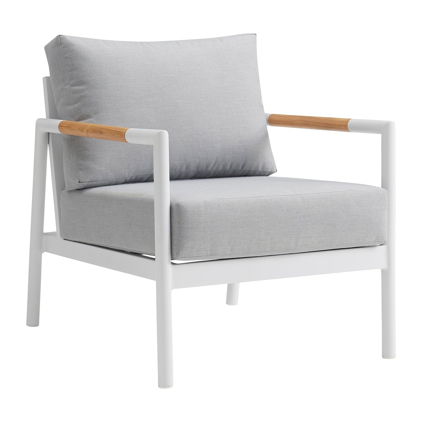 Set da conversazione da esterno Royal Patio All Weather Deep Seating da 4 pezzi con cuscini grigi