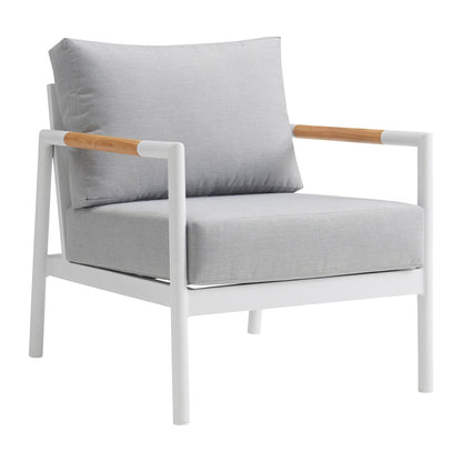 Set da conversazione da esterno Royal Patio All Weather Deep Seating da 4 pezzi con cuscini grigi