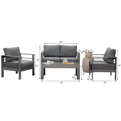 Set di mobili da esterno in alluminio Royalcraft da 4 pezzi