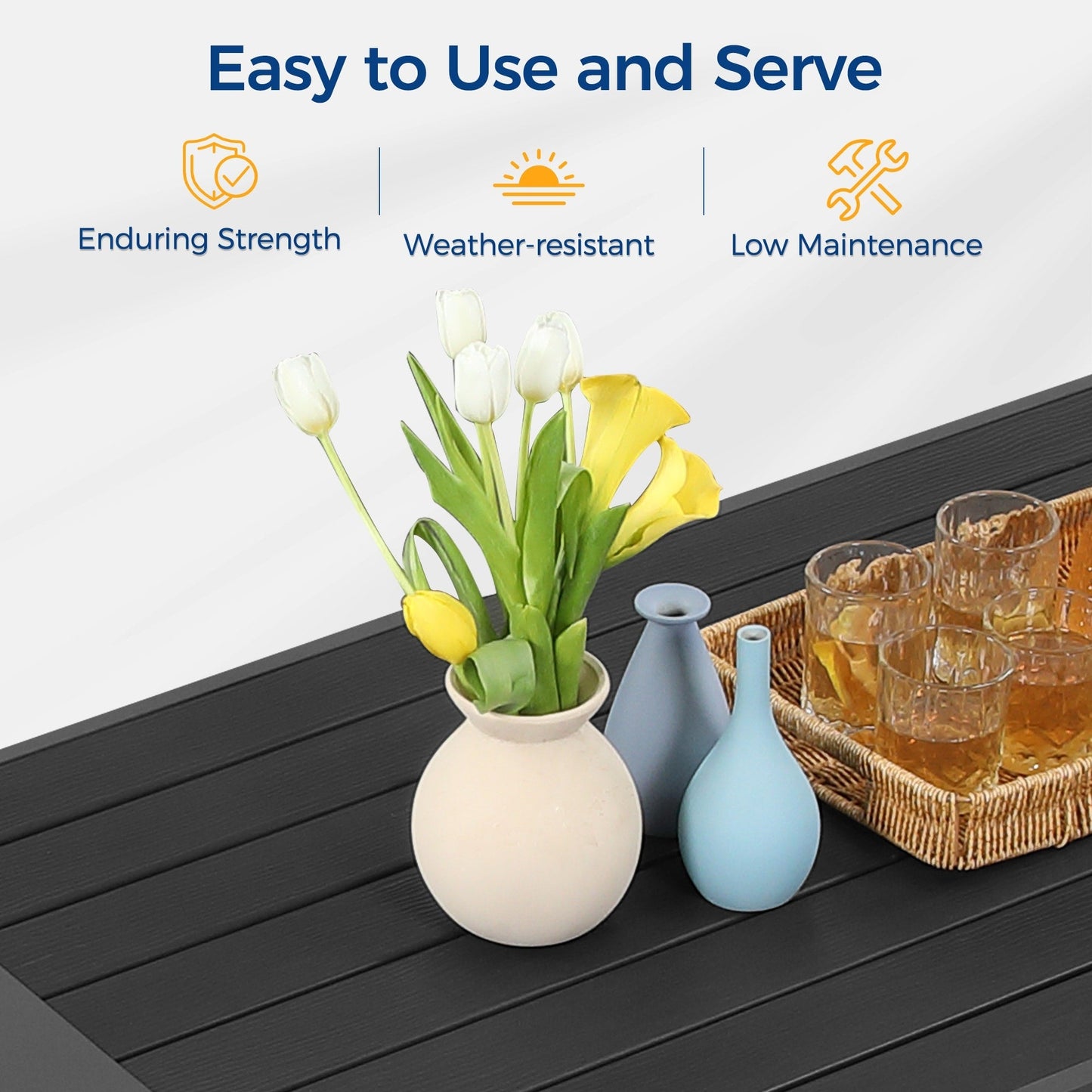 Set di mobili da esterno in alluminio Royalcraft da 4 pezzi