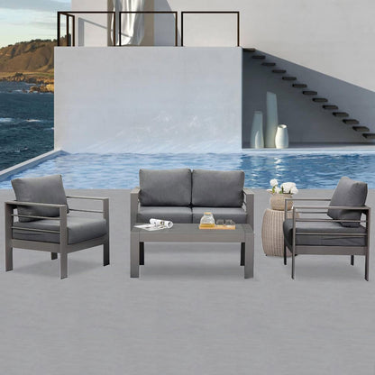 Set di mobili da esterno in alluminio Royalcraft da 4 pezzi