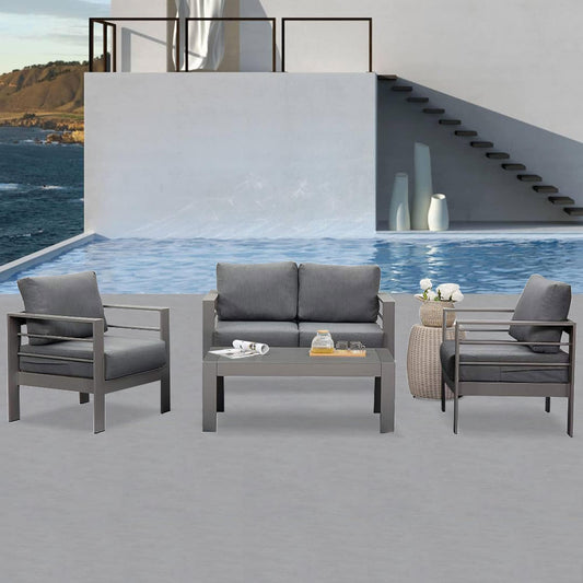 Set di mobili da esterno in alluminio Royalcraft da 4 pezzi