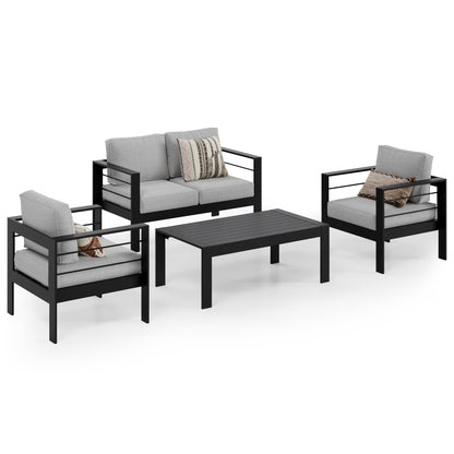 Set di mobili da esterno in alluminio Royalcraft da 4 pezzi