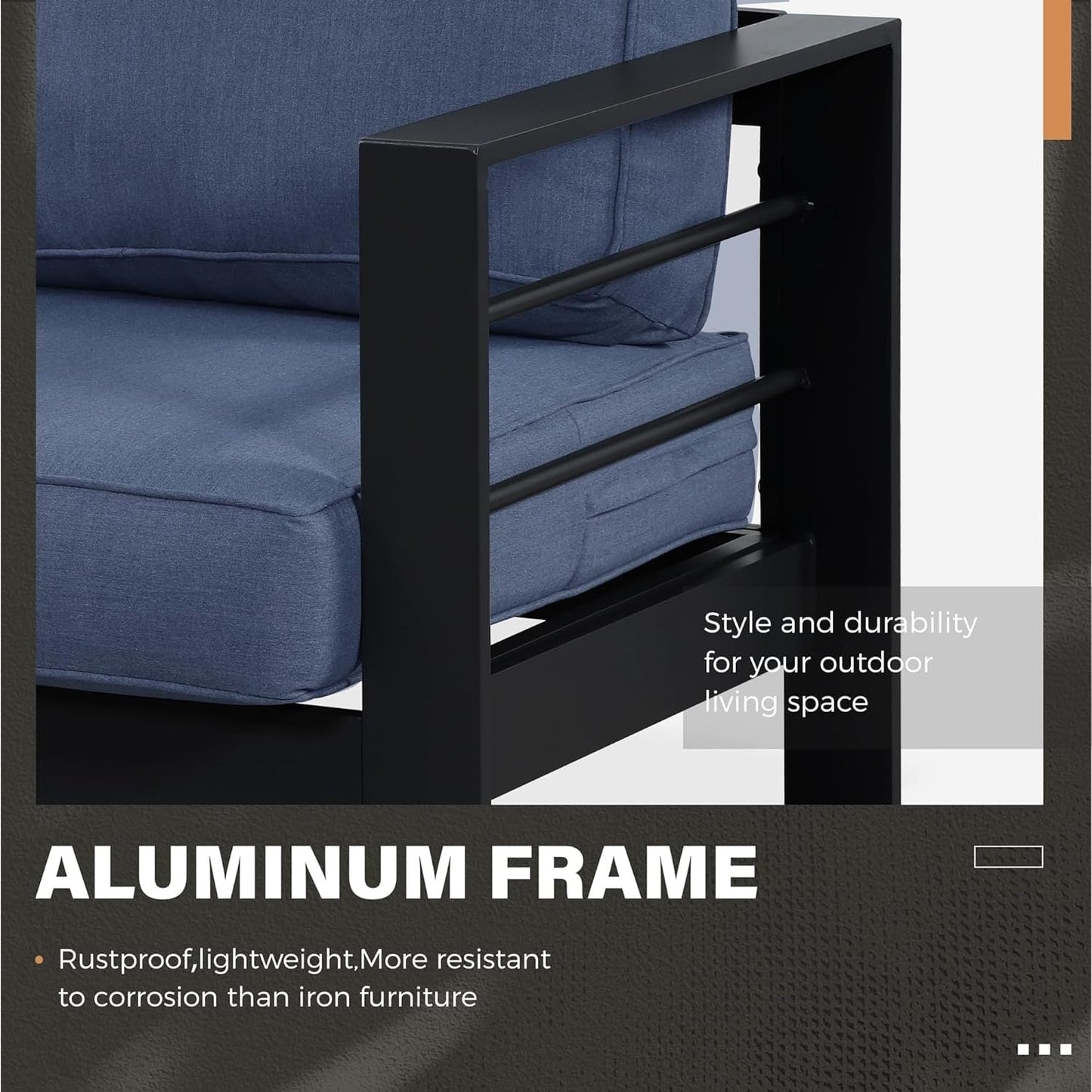 Set di mobili da esterno in alluminio Royalcraft da 4 pezzi