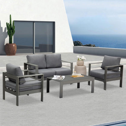 Set di mobili da esterno in alluminio Royalcraft da 4 pezzi