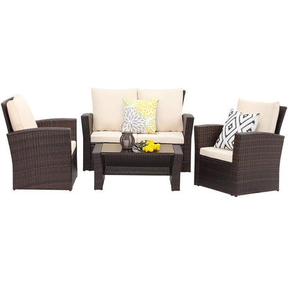 Set di mobili da esterno in rattan sintetico Royalcraft da 4 pezzi