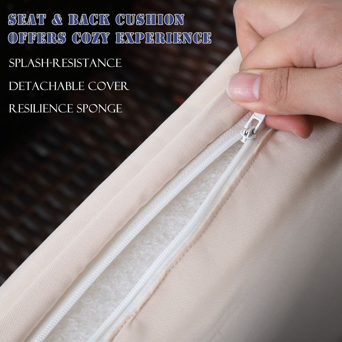 Set di mobili da esterno in rattan sintetico Royalcraft da 4 pezzi