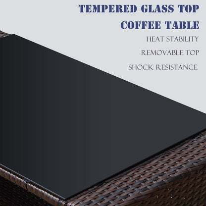 Set di mobili da esterno in rattan sintetico Royalcraft da 4 pezzi