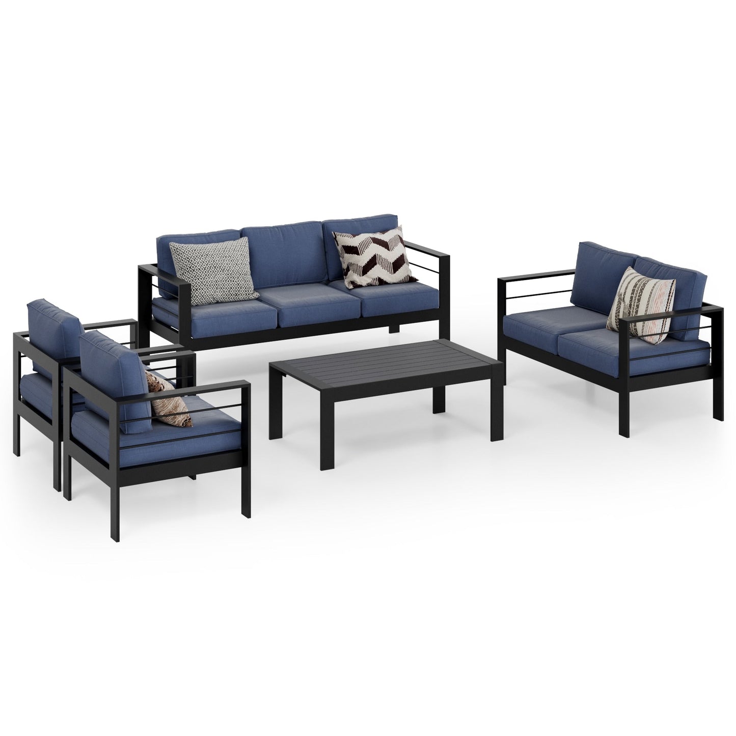 Set di mobili da esterno in alluminio da 5 pezzi Royalcraft